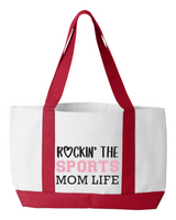 Rockin the Sports Mom Life Tote Bag